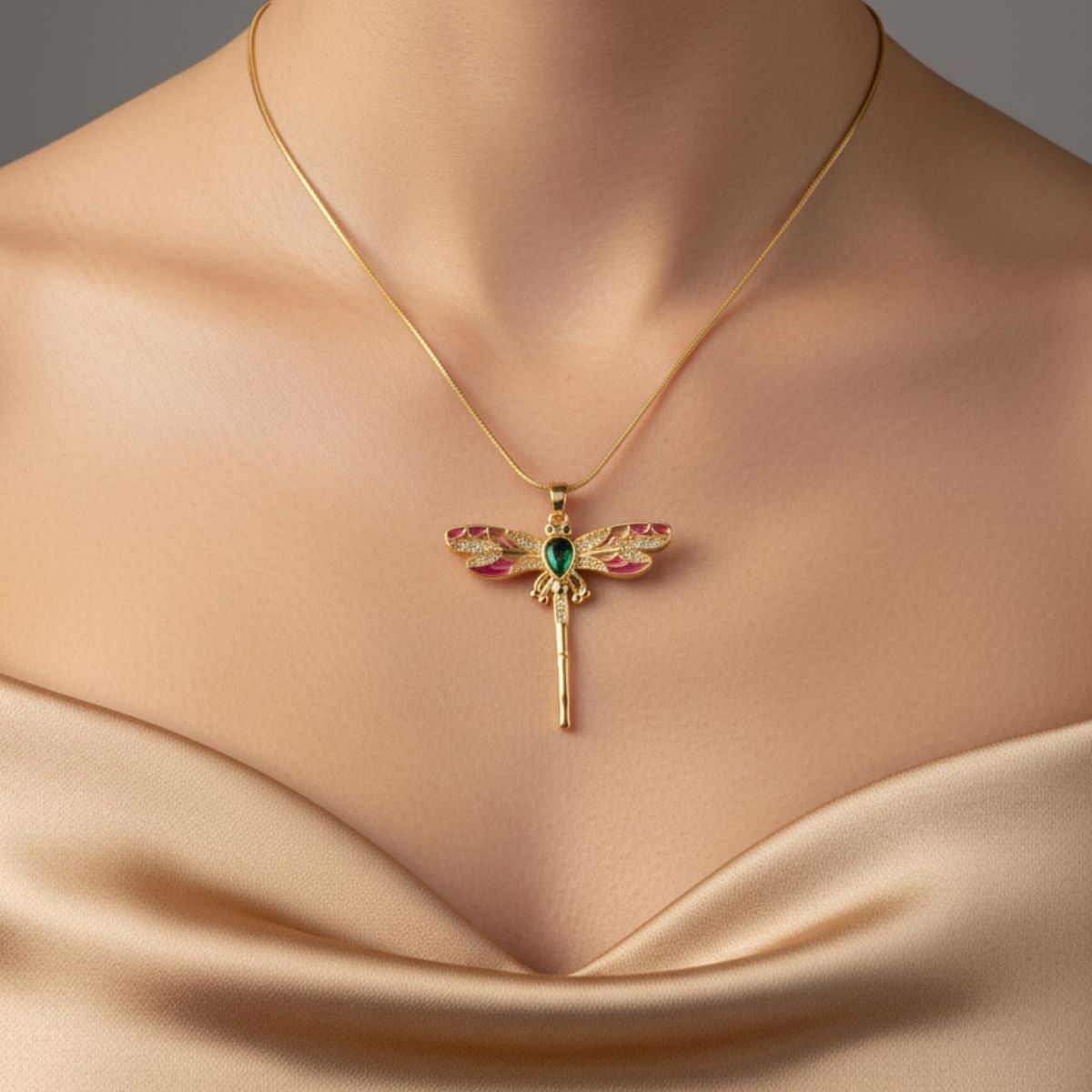 Zümrüt Yeşili Yusufçuk Kolye